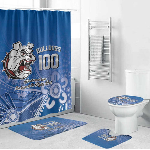 Bulldogs 100-year Anniversary Bathroom Set Simple Aboriginal Motif - Aussie Hoodie