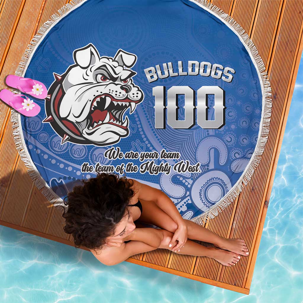 Bulldogs 100-year Anniversary Beach Blanket Simple Aboriginal Motif - Aussie Hoodie