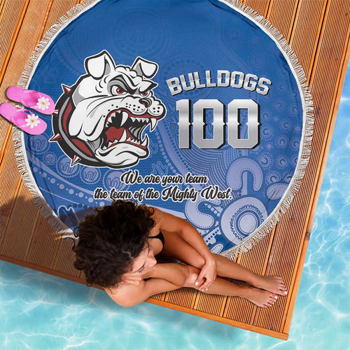 Bulldogs 100-year Anniversary Beach Blanket Simple Aboriginal Motif - Aussie Hoodie