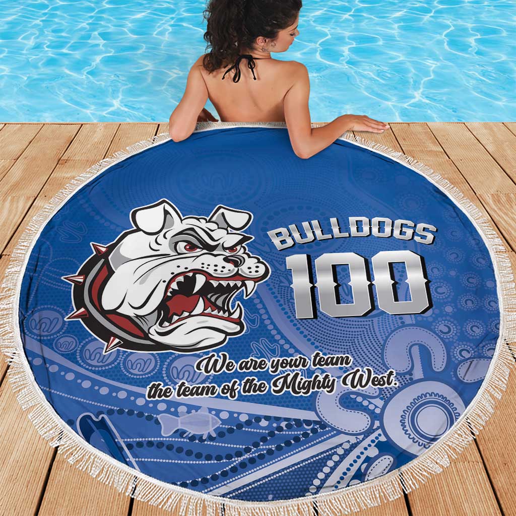 Bulldogs 100-year Anniversary Beach Blanket Simple Aboriginal Motif - Aussie Hoodie