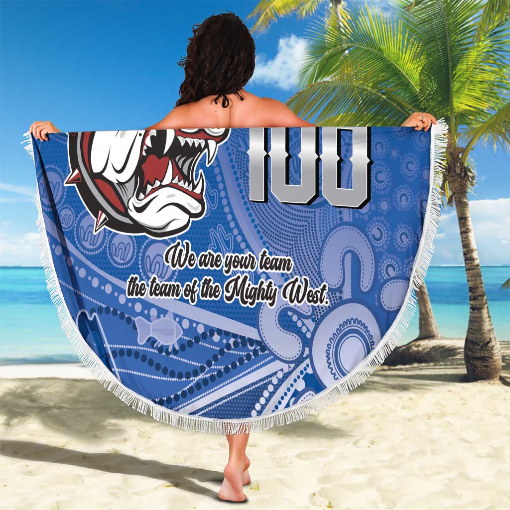 Bulldogs 100-year Anniversary Beach Blanket Simple Aboriginal Motif - Aussie Hoodie