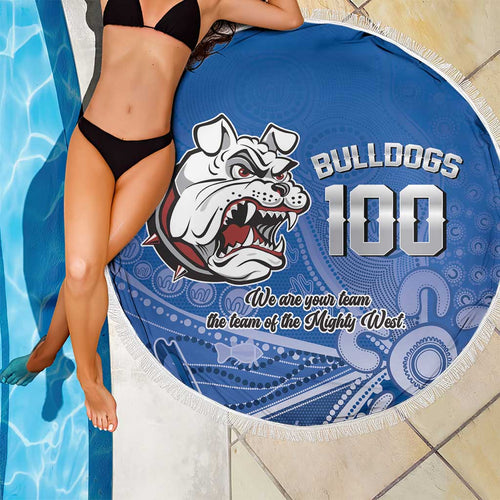 Bulldogs 100-year Anniversary Beach Blanket Simple Aboriginal Motif - Aussie Hoodie