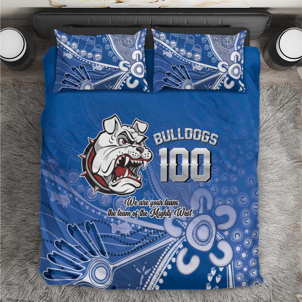 Bulldogs 100-year Anniversary Bedding Set Simple Aboriginal Motif - Aussie Hoodie