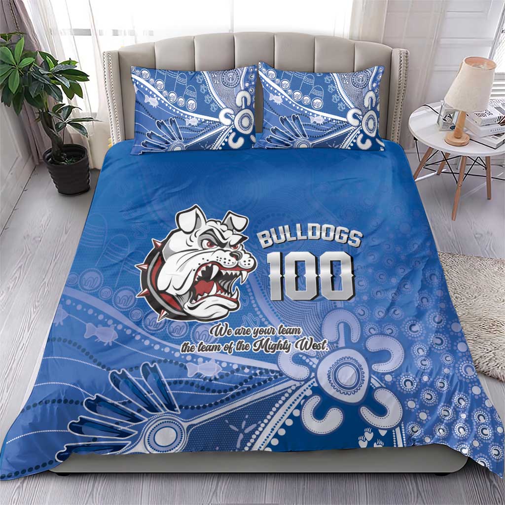 Bulldogs 100-year Anniversary Bedding Set Simple Aboriginal Motif - Aussie Hoodie