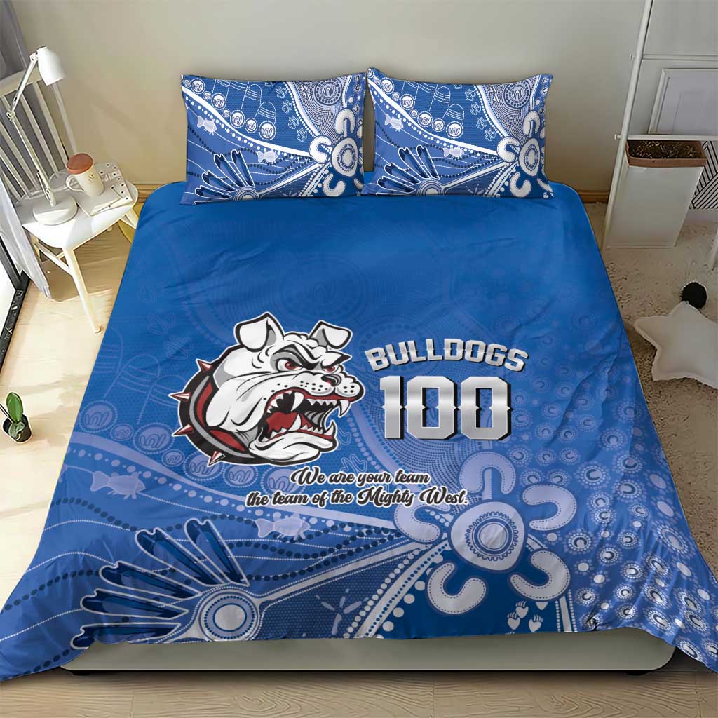 Bulldogs 100-year Anniversary Bedding Set Simple Aboriginal Motif - Aussie Hoodie