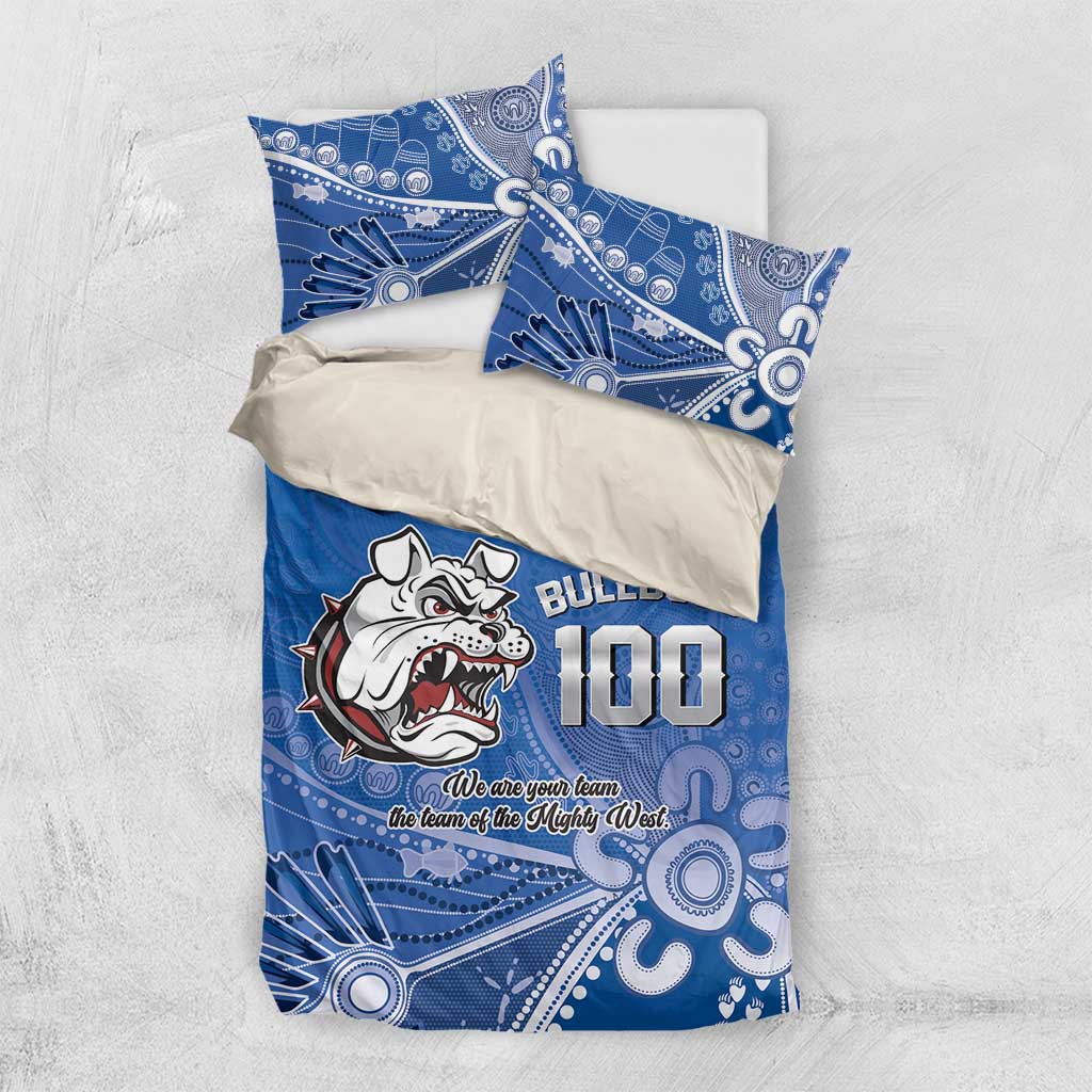 Bulldogs 100-year Anniversary Bedding Set Simple Aboriginal Motif - Aussie Hoodie