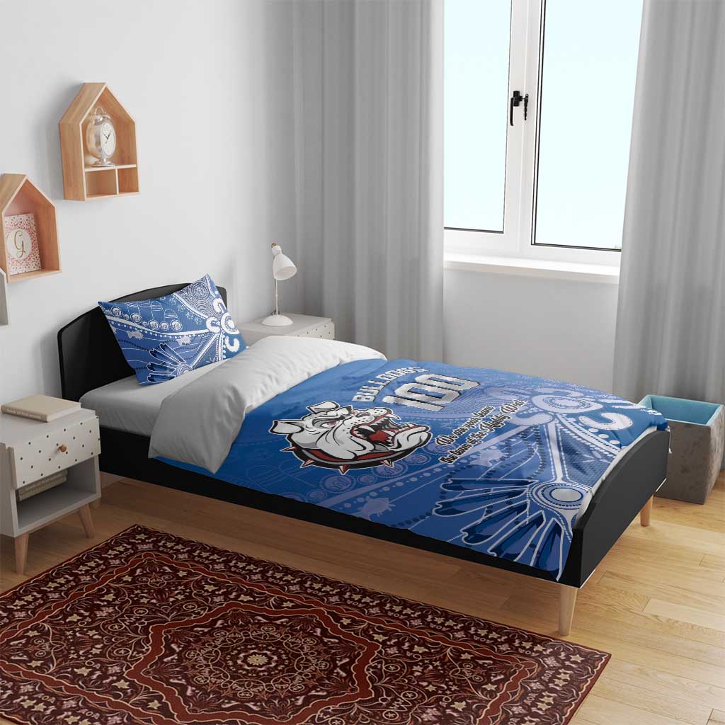 Bulldogs 100-year Anniversary Bedding Set Simple Aboriginal Motif - Aussie Hoodie