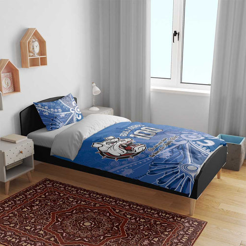 Bulldogs 100-year Anniversary Bedding Set Simple Aboriginal Motif - Aussie Hoodie