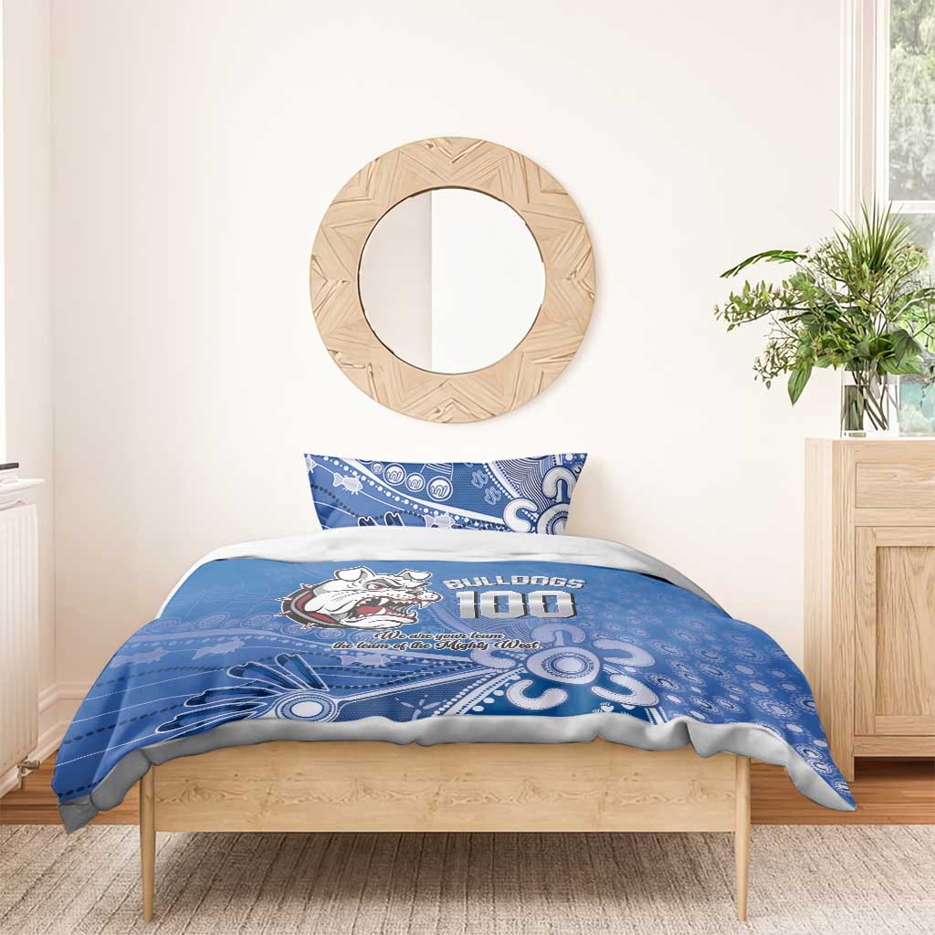 Bulldogs 100-year Anniversary Bedding Set Simple Aboriginal Motif - Aussie Hoodie