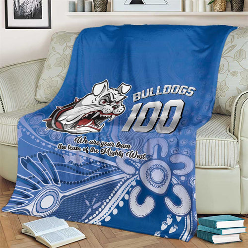Bulldogs 100-year Anniversary Blanket Simple Aboriginal Motif - Aussie Hoodie