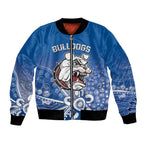 Bulldogs 100-year Anniversary Bomber Jacket Simple Aboriginal Motif - Aussie Hoodie