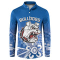 Bulldogs 100-year Anniversary Button Sweatshirt Simple Aboriginal Motif - Aussie Hoodie