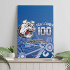 Bulldogs 100-year Anniversary Canvas Wall Art Simple Aboriginal Motif - Aussie Hoodie