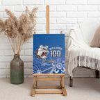 Bulldogs 100-year Anniversary Canvas Wall Art Simple Aboriginal Motif - Aussie Hoodie