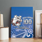 Bulldogs 100-year Anniversary Canvas Wall Art Simple Aboriginal Motif - Aussie Hoodie