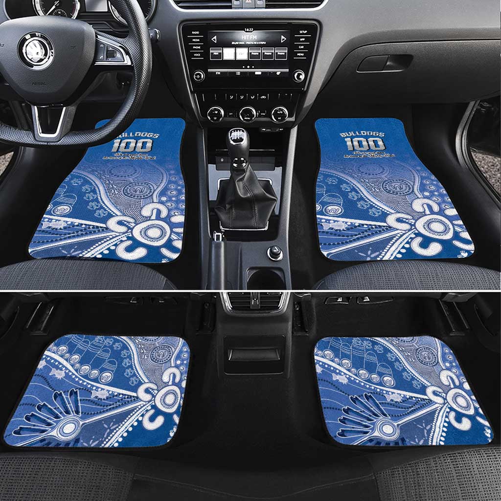 Bulldogs 100-year Anniversary Car Mats Simple Aboriginal Motif - Aussie Hoodie