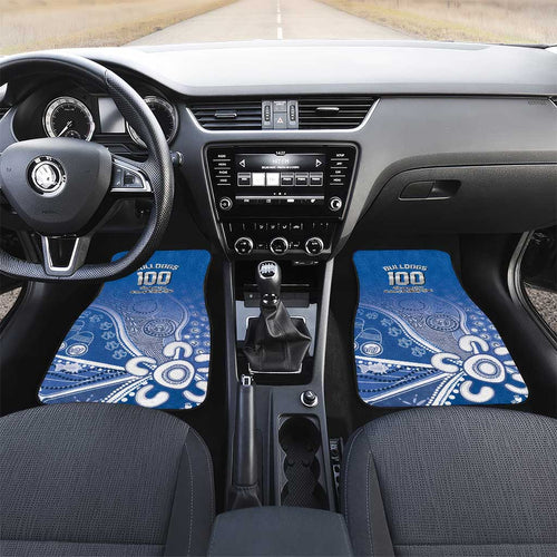 Bulldogs 100-year Anniversary Car Mats Simple Aboriginal Motif - Aussie Hoodie