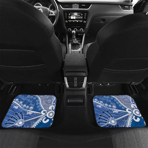 Bulldogs 100-year Anniversary Car Mats Simple Aboriginal Motif - Aussie Hoodie