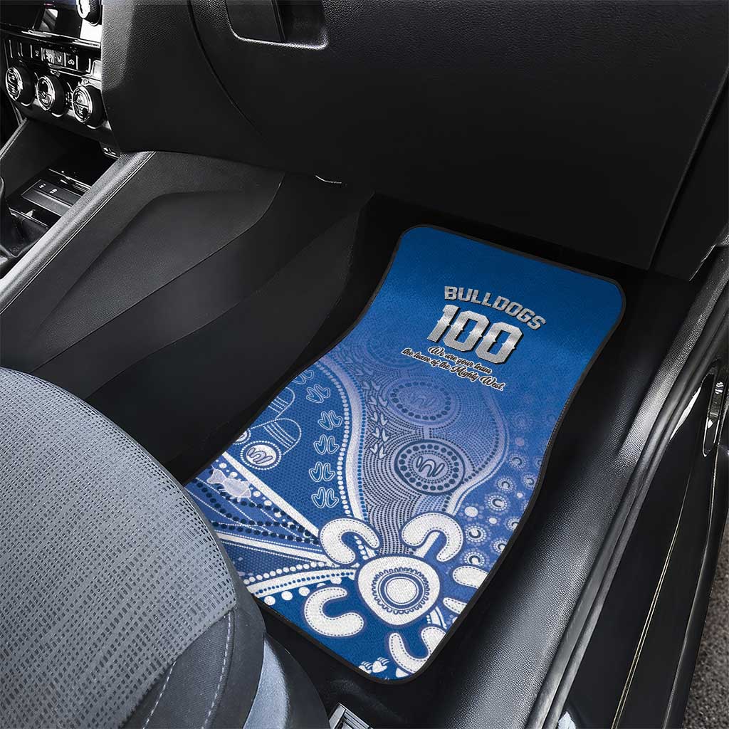 Bulldogs 100-year Anniversary Car Mats Simple Aboriginal Motif - Aussie Hoodie