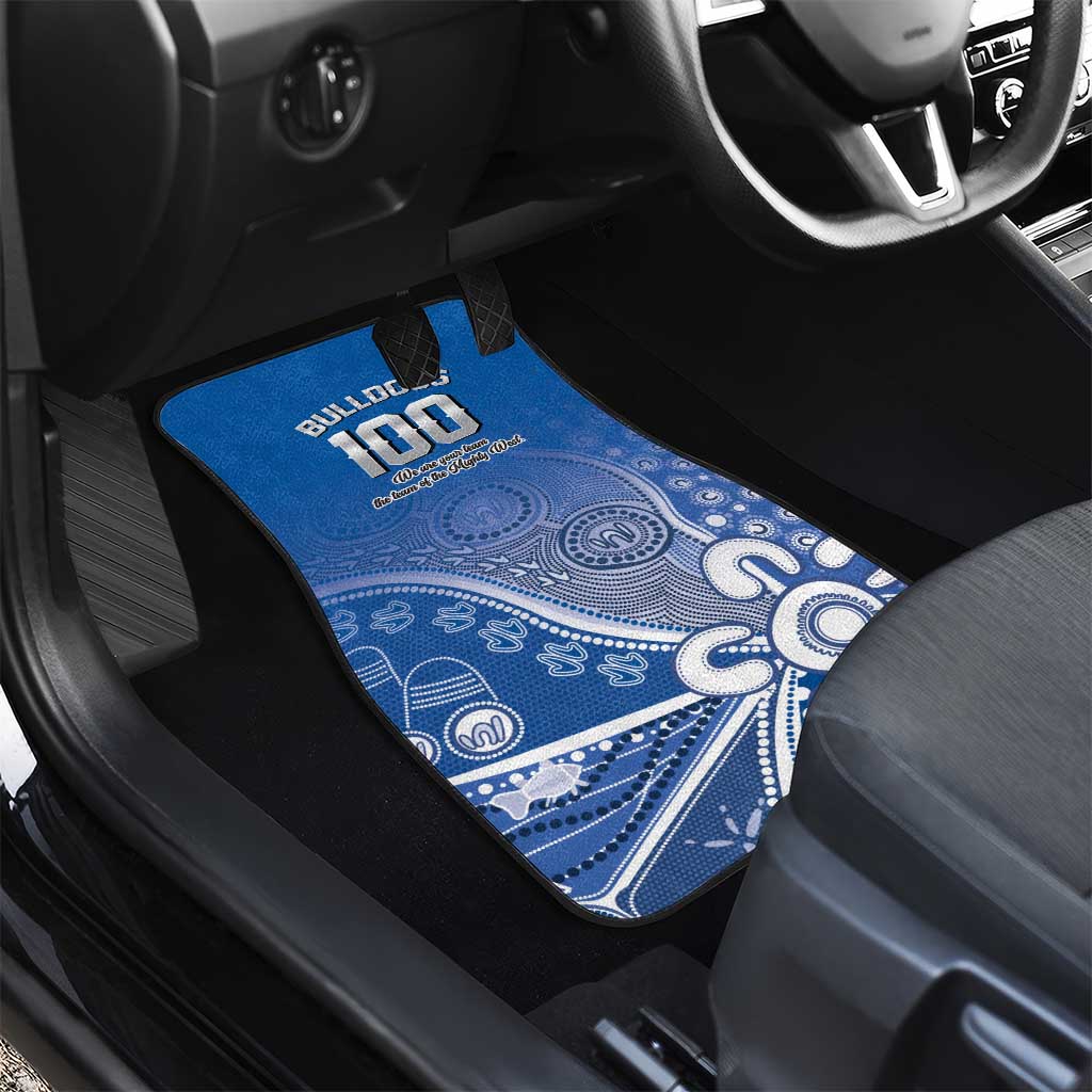 Bulldogs 100-year Anniversary Car Mats Simple Aboriginal Motif - Aussie Hoodie