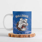 Bulldogs 100-year Anniversary Ceramic Mug Simple Aboriginal Motif - Aussie Hoodie