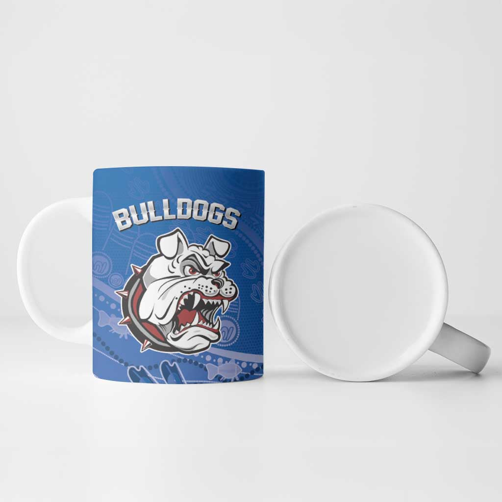 Bulldogs 100-year Anniversary Ceramic Mug Simple Aboriginal Motif - Aussie Hoodie