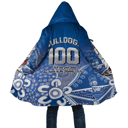 Bulldogs 100-year Anniversary Cloak Simple Aboriginal Motif - Aussie Hoodie