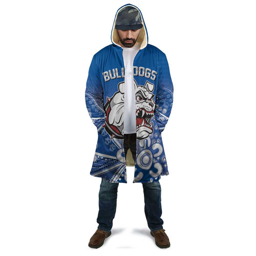 Bulldogs 100-year Anniversary Cloak Simple Aboriginal Motif - Aussie Hoodie