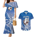 Bulldogs 100-year Anniversary Couples Matching Mermaid Dress and Hawaiian Shirt Simple Aboriginal Motif - Aussie Hoodie