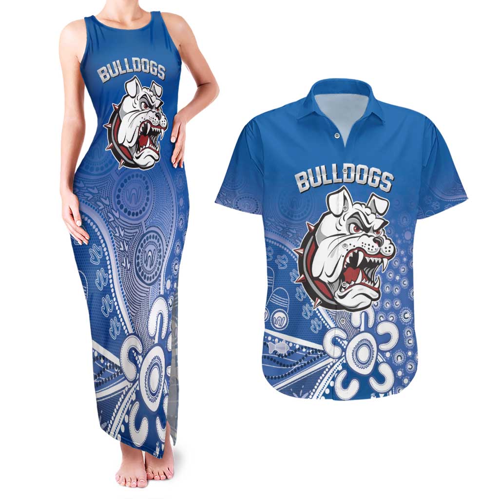 Bulldogs 100-year Anniversary Couples Matching Tank Maxi Dress and Hawaiian Shirt Simple Aboriginal Motif - Aussie Hoodie