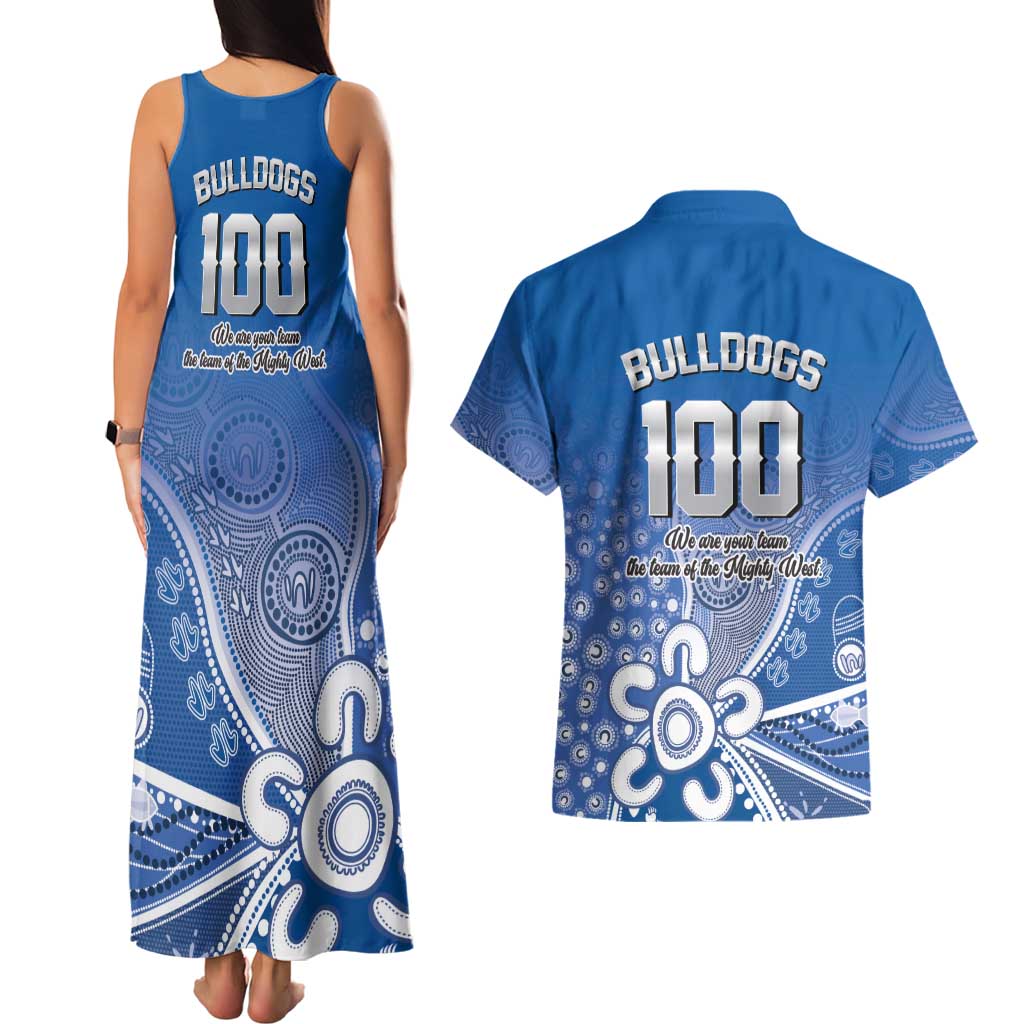 Bulldogs 100-year Anniversary Couples Matching Tank Maxi Dress and Hawaiian Shirt Simple Aboriginal Motif - Aussie Hoodie