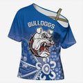 Bulldogs 100-year Anniversary Cross Shoulder Shirt Simple Aboriginal Motif - Aussie Hoodie
