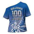 Bulldogs 100-year Anniversary Cross Shoulder Shirt Simple Aboriginal Motif - Aussie Hoodie