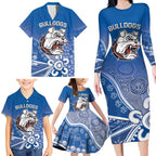 Bulldogs 100-year Anniversary Family Matching Long Sleeve Bodycon Dress and Hawaiian Shirt Simple Aboriginal Motif - Aussie Hoodie