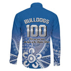 Bulldogs 100-year Anniversary Family Matching Long Sleeve Bodycon Dress and Hawaiian Shirt Simple Aboriginal Motif - Aussie Hoodie