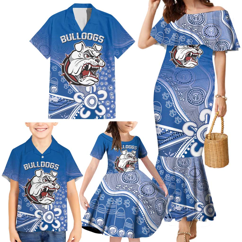 Bulldogs 100-year Anniversary Family Matching Mermaid Dress and Hawaiian Shirt Simple Aboriginal Motif - Aussie Hoodie