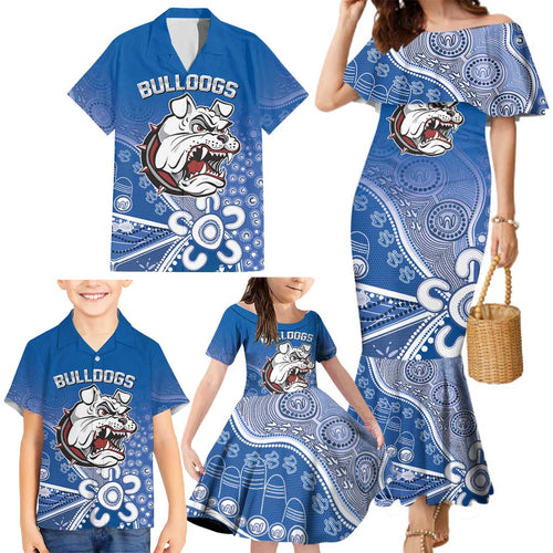 Bulldogs 100-year Anniversary Family Matching Mermaid Dress and Hawaiian Shirt Simple Aboriginal Motif - Aussie Hoodie