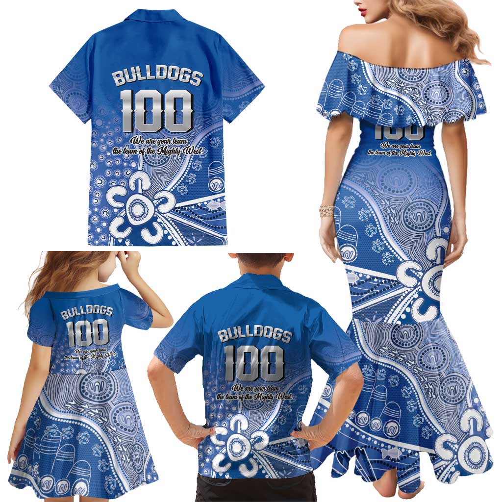 Bulldogs 100-year Anniversary Family Matching Mermaid Dress and Hawaiian Shirt Simple Aboriginal Motif - Aussie Hoodie