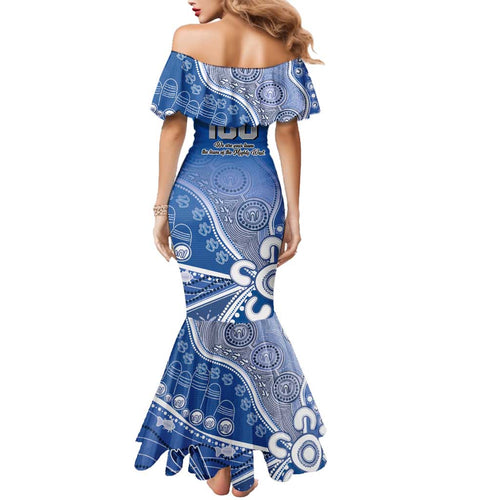 Bulldogs 100-year Anniversary Family Matching Mermaid Dress and Hawaiian Shirt Simple Aboriginal Motif - Aussie Hoodie