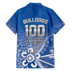 Bulldogs 100-year Anniversary Family Matching Off The Shoulder Long Sleeve Dress and Hawaiian Shirt Simple Aboriginal Motif - Aussie Hoodie