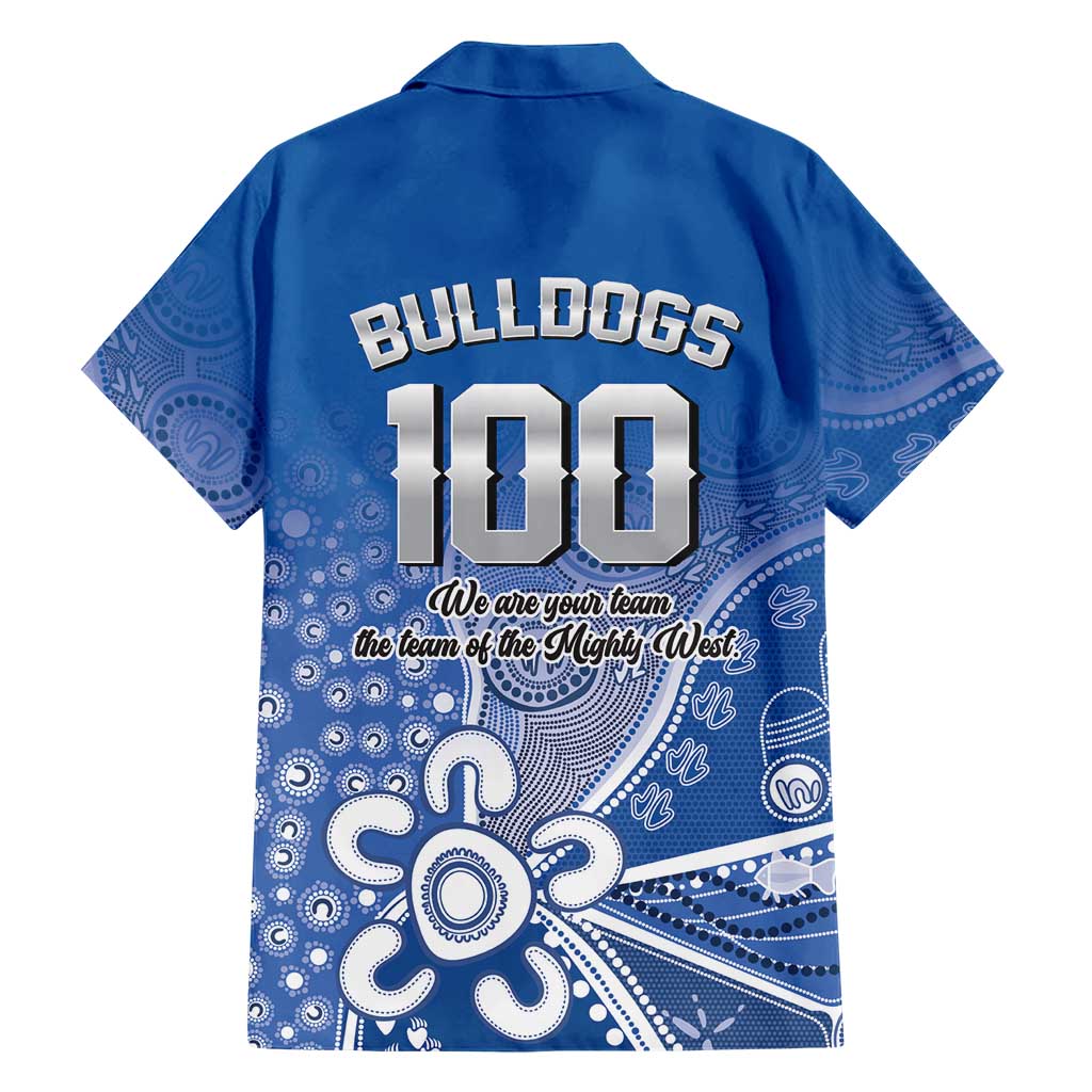 Bulldogs 100-year Anniversary Family Matching Off The Shoulder Long Sleeve Dress and Hawaiian Shirt Simple Aboriginal Motif - Aussie Hoodie