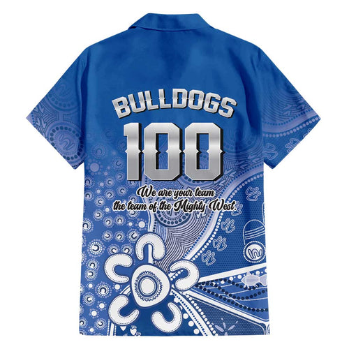 Bulldogs 100-year Anniversary Family Matching Off Shoulder Maxi Dress and Hawaiian Shirt Simple Aboriginal Motif - Aussie Hoodie