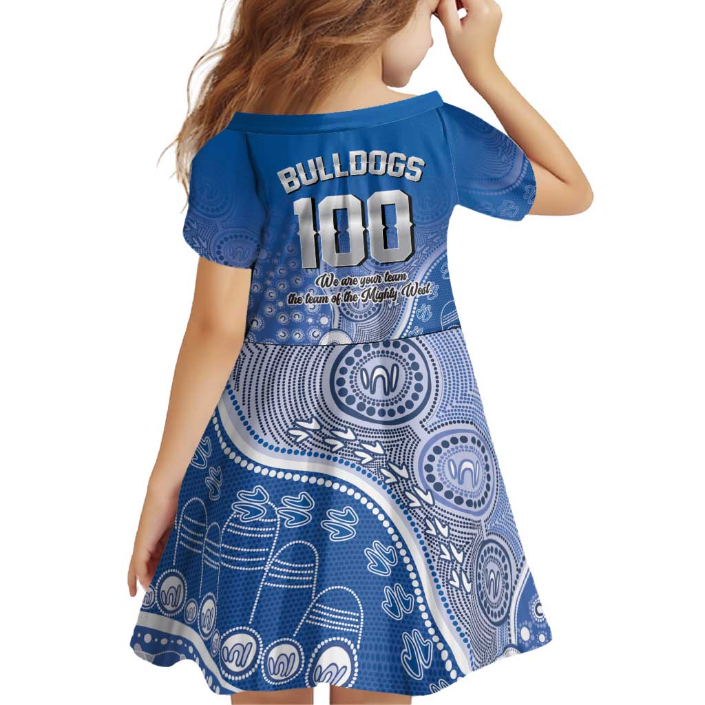 Bulldogs 100-year Anniversary Family Matching Short Sleeve Bodycon Dress and Hawaiian Shirt Simple Aboriginal Motif - Aussie Hoodie