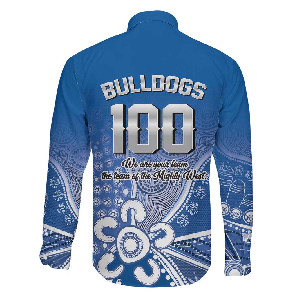 Bulldogs 100-year Anniversary Family Matching Short Sleeve Bodycon Dress and Hawaiian Shirt Simple Aboriginal Motif - Aussie Hoodie