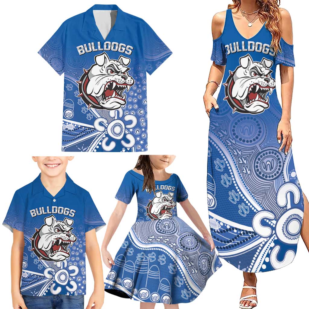Bulldogs 100-year Anniversary Family Matching Summer Maxi Dress and Hawaiian Shirt Simple Aboriginal Motif - Aussie Hoodie