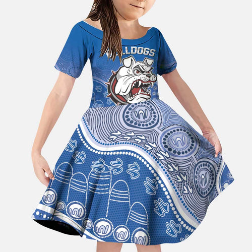 Bulldogs 100-year Anniversary Family Matching Summer Maxi Dress and Hawaiian Shirt Simple Aboriginal Motif - Aussie Hoodie