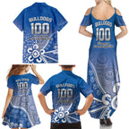 Bulldogs 100-year Anniversary Family Matching Summer Maxi Dress and Hawaiian Shirt Simple Aboriginal Motif - Aussie Hoodie