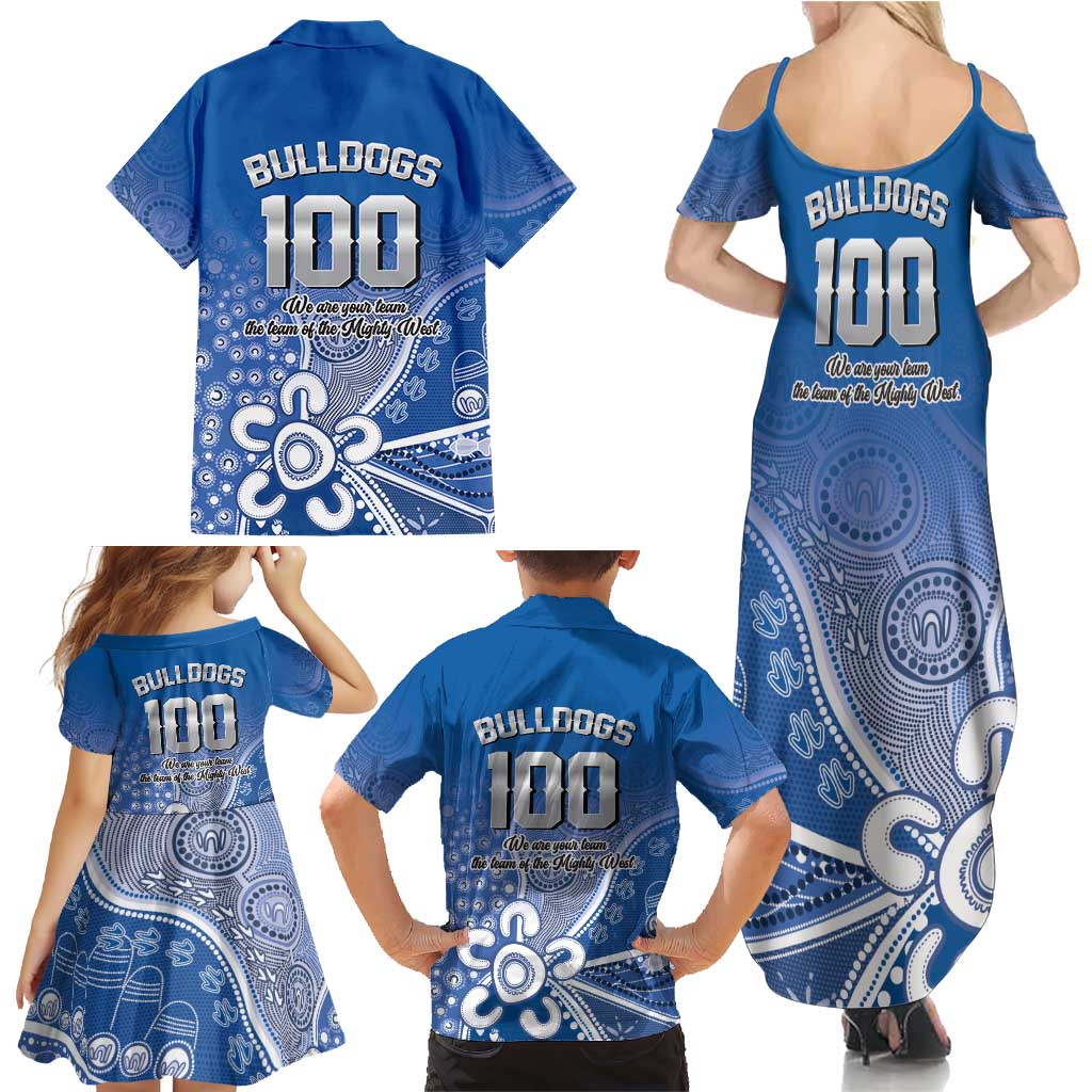 Bulldogs 100-year Anniversary Family Matching Summer Maxi Dress and Hawaiian Shirt Simple Aboriginal Motif - Aussie Hoodie