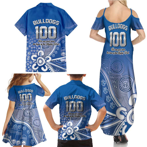 Bulldogs 100-year Anniversary Family Matching Summer Maxi Dress and Hawaiian Shirt Simple Aboriginal Motif - Aussie Hoodie