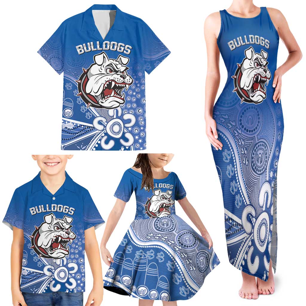 Bulldogs 100-year Anniversary Family Matching Tank Maxi Dress and Hawaiian Shirt Simple Aboriginal Motif - Aussie Hoodie